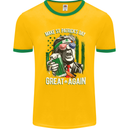 St Patricks Day Great Again Donald Trump Mens Ringer T-Shirt FotL Gold/Green