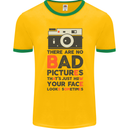 Photography Your Face Funny Photographer Mens Ringer T-Shirt FotL Gold/Green