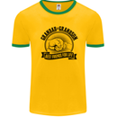 Grandad & Grandson Grandparent's Day Mens White Ringer T-Shirt Gold/Green