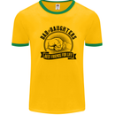 Dad & Daughters Best Friends Father's Day Mens White Ringer T-Shirt Gold/Green