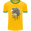 Eagle Bird of Prey Ornithology Mens Ringer T-Shirt FotL Gold/Green