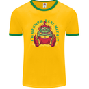 Grumpy Elf Funny Anti Christmas Bah Humbug Mens Ringer T-Shirt FotL Gold/Green