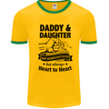 Daddy and Daughter Funny Father's Day Mens White Ringer T-Shirt Gold/Green