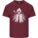 Grim Reaper Finger Flip Skull Biker Funny Mens Cotton T-Shirt Tee Top Maroon