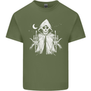 Grim Reaper Finger Flip Skull Biker Funny Mens Cotton T-Shirt Tee Top Military Green