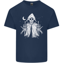 Grim Reaper Finger Flip Skull Biker Funny Mens Cotton T-Shirt Tee Top Navy Blue