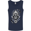 Grim Reaper Time Biker Skull Rock Music Mens Vest Tank Top Navy Blue