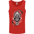 Grim Reaper Time Biker Skull Rock Music Mens Vest Tank Top Red