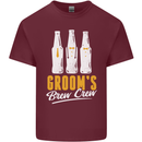 Grooms Brew Crew Beer Mens Cotton T-Shirt Tee Top Maroon