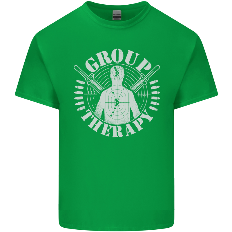 Group Therapy Shooting Hunting Rifle Funny Mens Cotton T-Shirt Tee Top Irish Green