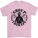 Group Therapy Shooting Hunting Rifle Funny Mens T-Shirt Cotton Gildan Light Pink