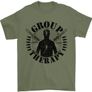 Group Therapy Shooting Hunting Rifle Funny Mens T-Shirt Cotton Gildan Military Green