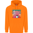 Grumpy Axolotl With Coffee Mens 80% Cotton Hoodie Orange
