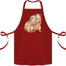 Guinea Pigs Hugging Cotton Apron 100% Organic Maroon