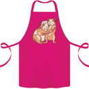 Guinea Pigs Hugging Cotton Apron 100% Organic Pink