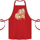 Guinea Pigs Hugging Cotton Apron 100% Organic Red