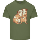 Guinea Pigs Hugging Mens Cotton T-Shirt Tee Top Military Green