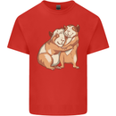 Guinea Pigs Hugging Mens Cotton T-Shirt Tee Top Red