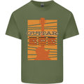 Guitar Bass Electric Acoustic Player Music Mens Cotton T-Shirt Tee Top Military Green