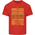 Guitar Bass Electric Acoustic Player Music Mens Cotton T-Shirt Tee Top Red