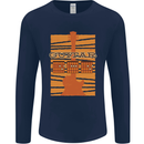 Guitar Bass Electric Acoustic Player Music Mens Long Sleeve T-Shirt Navy Blue