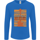 Guitar Bass Electric Acoustic Player Music Mens Long Sleeve T-Shirt Royal Blue