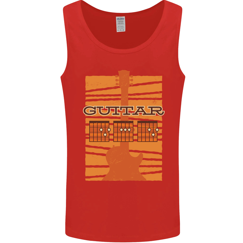 Guitar Bass Electric Acoustic Player Music Mens Vest Tank Top Red