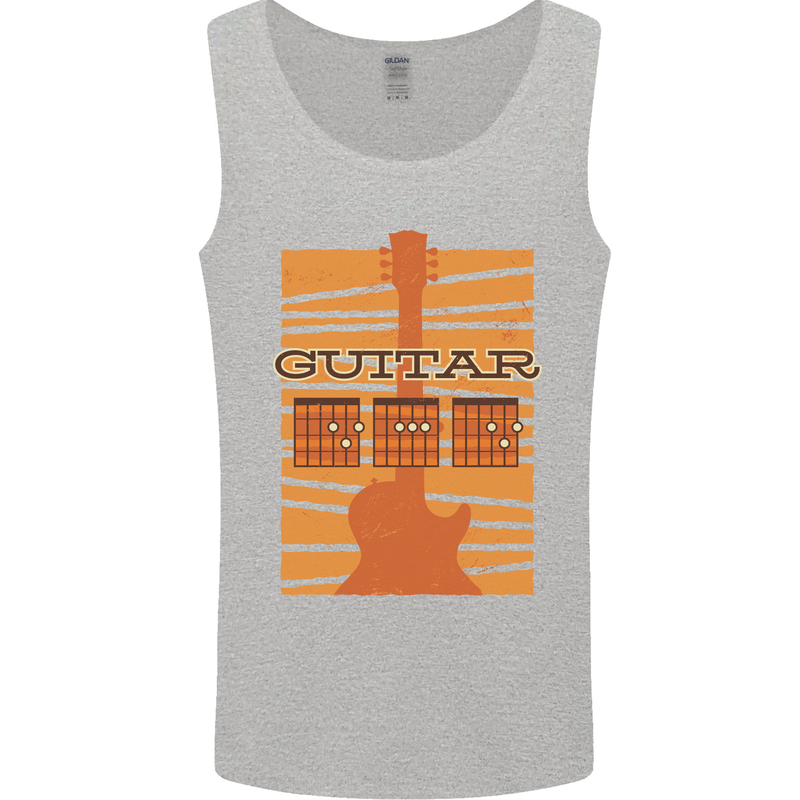 Guitar Bass Electric Acoustic Player Music Mens Vest Tank Top Sports Grey