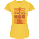 Guitar Bass Electric Acoustic Player Music Womens Petite Cut T-Shirt Yellow