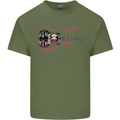 Guitar City Guitarist Bass Acoustic Bass Mens Cotton T-Shirt Tee Top Military Green