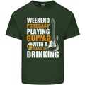 Guitar Forecast Funny Beer Alcohol Mens Cotton T-Shirt Tee Top Forest Green