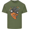 Guitar Heart Guitarist Acoustic Electric Mens Cotton T-Shirt Tee Top Military Green