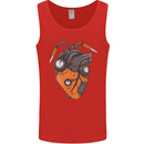 Guitar Heart Guitarist Acoustic Electric Mens Vest Tank Top Red