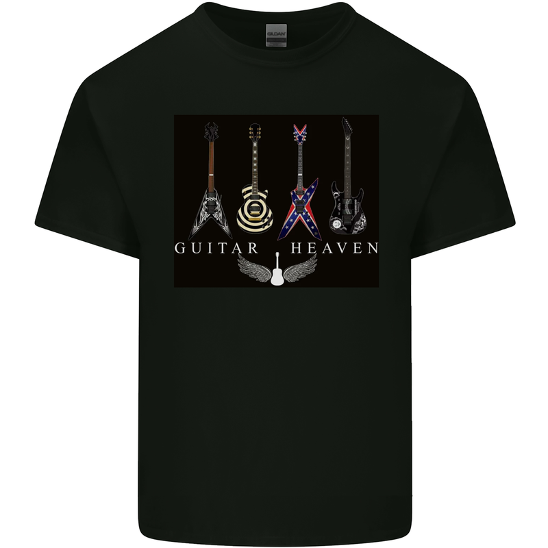 Guitar Heaven Guitarist Electric Acoustic Mens Cotton T-Shirt Tee Top Black
