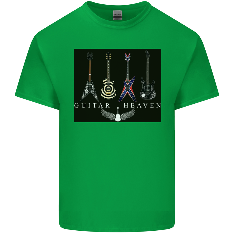 Guitar Heaven Guitarist Electric Acoustic Mens Cotton T-Shirt Tee Top Irish Green