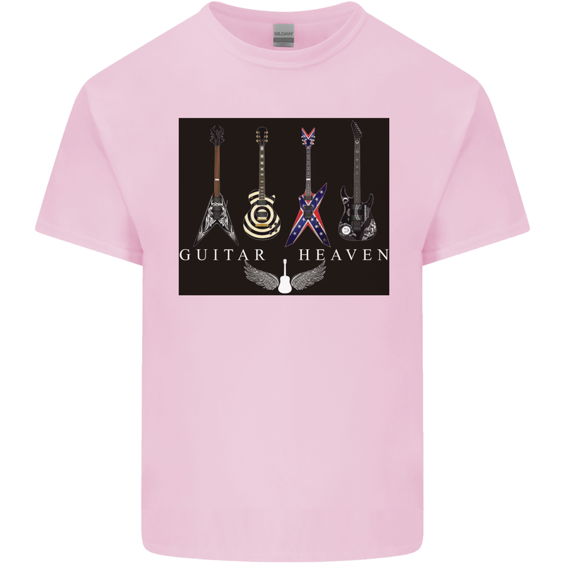 Guitar Heaven Guitarist Electric Acoustic Mens Cotton T-Shirt Tee Top Light Pink