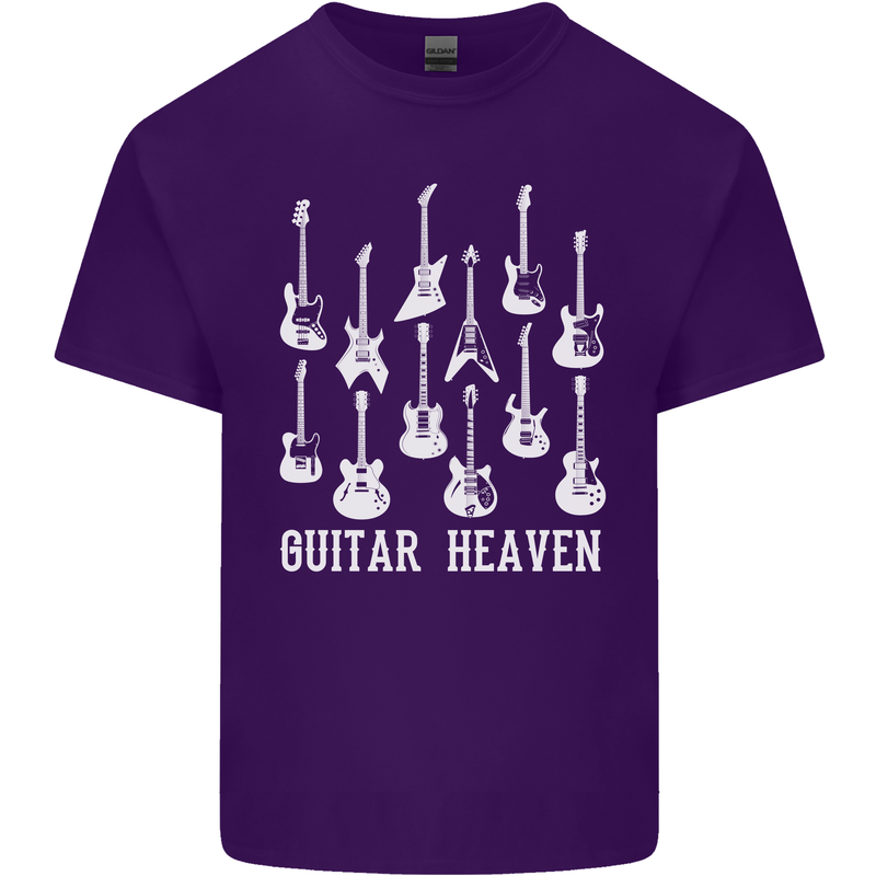 Guitar Heaven Guitarist Electric Acoustic Mens Cotton T-Shirt Tee Top Purple