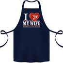 Guitar I Love My Wife Guitarist Electric Cotton Apron 100% Organic Navy Blue