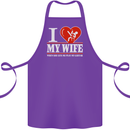 Guitar I Love My Wife Guitarist Electric Cotton Apron 100% Organic Purple