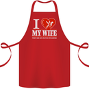 Guitar I Love My Wife Guitarist Electric Cotton Apron 100% Organic Red
