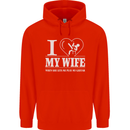Guitar I Love My Wife Guitarist Electric Mens 80% Cotton Hoodie Bright Red