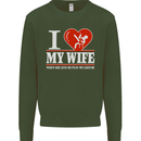 Guitar I Love My Wife Guitarist Electric Mens Sweatshirt Jumper Forest Green