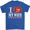 Guitar I Love My Wife Guitarist Electric Mens T-Shirt Cotton Gildan Royal Blue