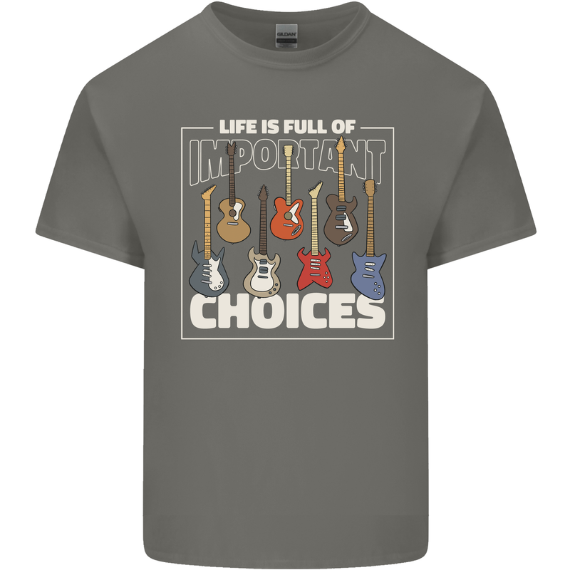 Guitar Important Choices Guitarist Music Mens Cotton T-Shirt Tee Top Charcoal