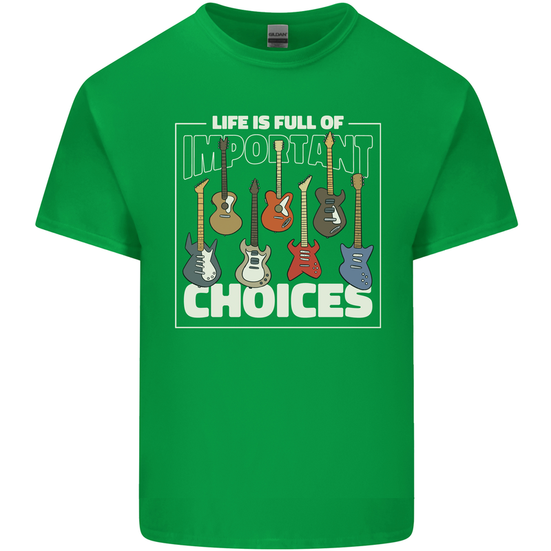 Guitar Important Choices Guitarist Music Mens Cotton T-Shirt Tee Top Irish Green