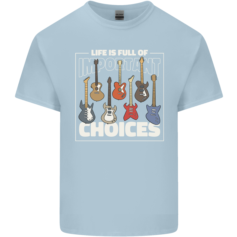 Guitar Important Choices Guitarist Music Mens Cotton T-Shirt Tee Top Light Blue