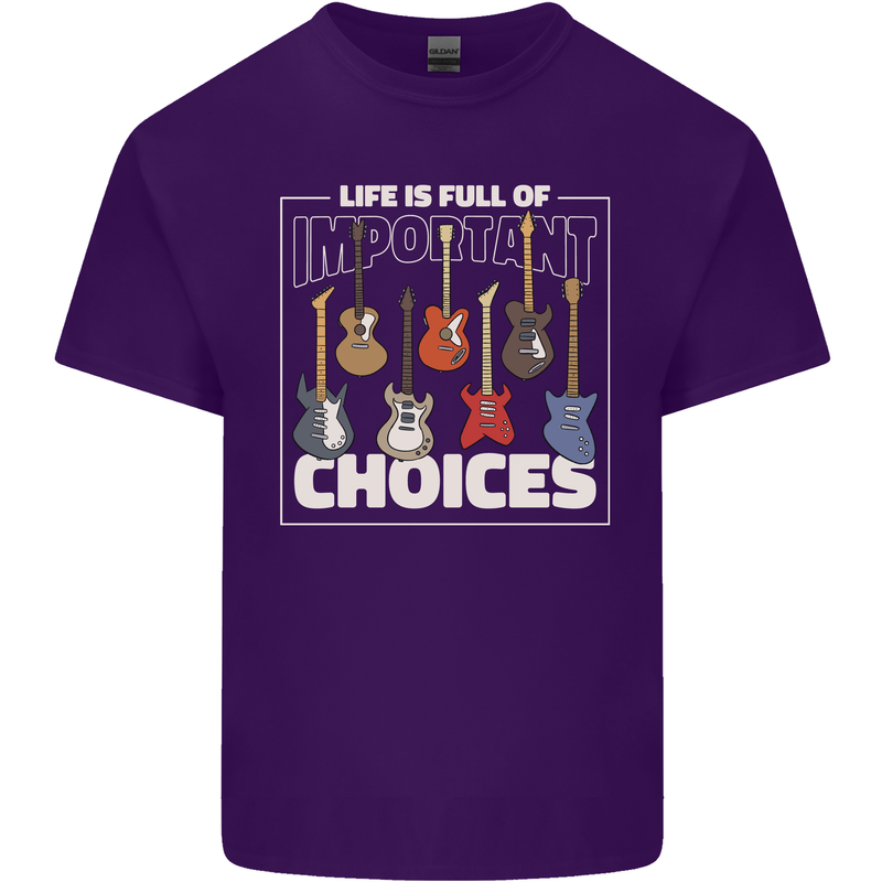 Guitar Important Choices Guitarist Music Mens Cotton T-Shirt Tee Top Purple