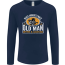 Guitar Never Underestimate an Old Man Mens Long Sleeve T-Shirt Navy Blue