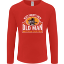 Guitar Never Underestimate an Old Man Mens Long Sleeve T-Shirt Red