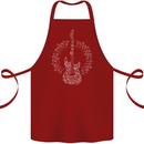 Guitar Notes Electirc Guitarist Player Rock Cotton Apron 100% Organic Maroon